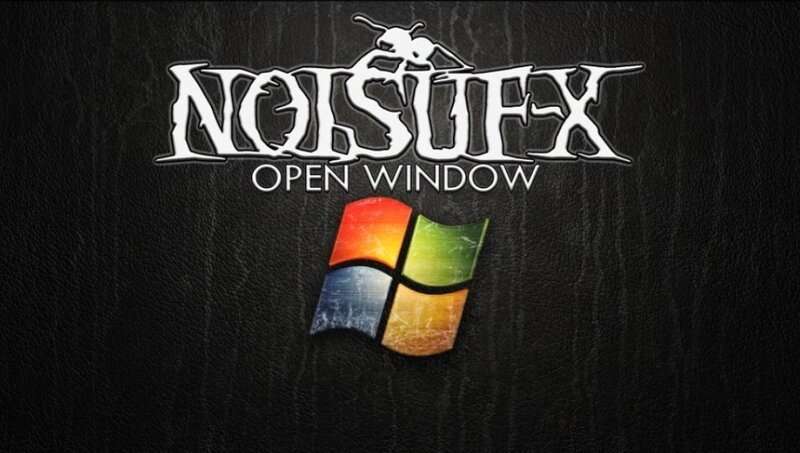 Windows Logo on Leather — Black, Dark, Digital Art, Text