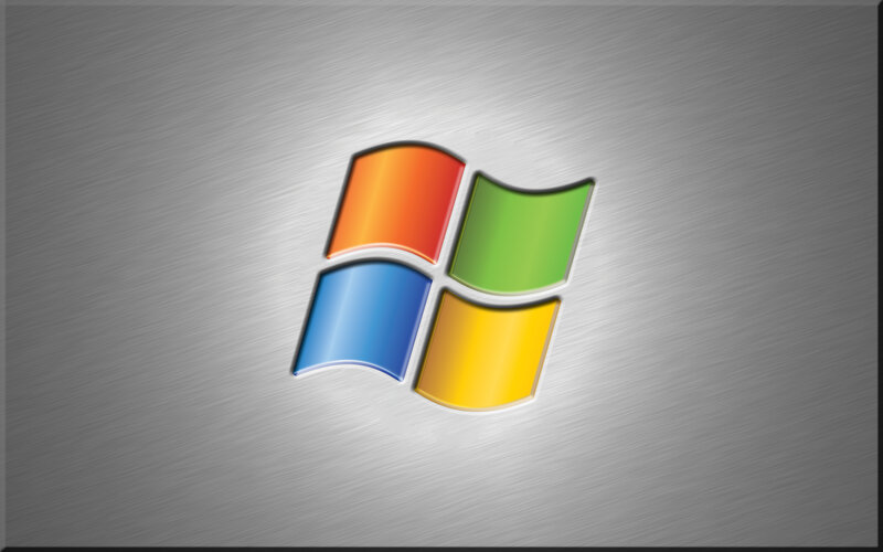 Windows logo on metal background