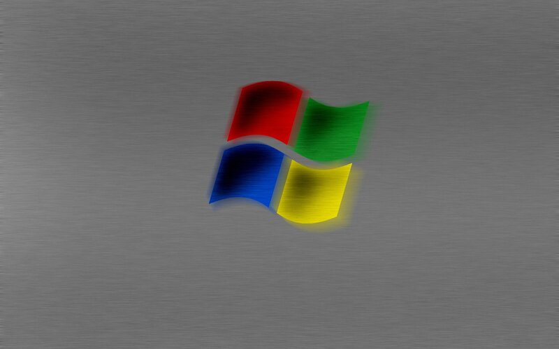 Windows logo on metal background
