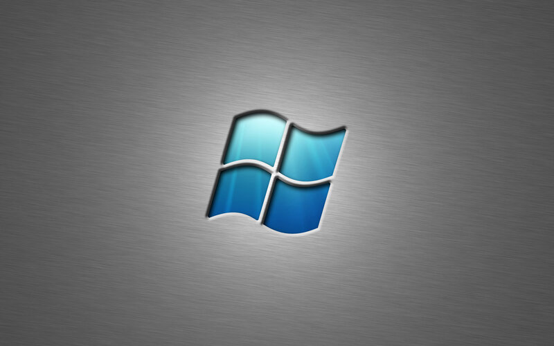 Windows logo on metal background
