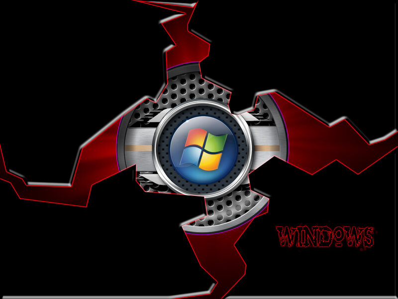 Windows Logo on Metal — Black, Dramatic