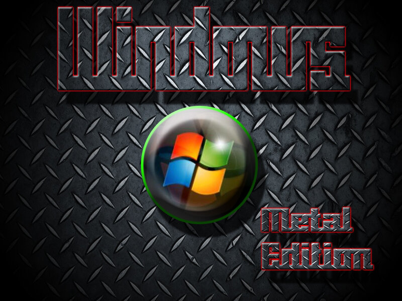 Windows Logo on Metal — Black