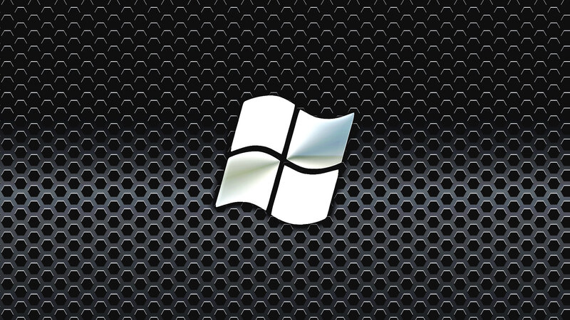 Windows logo on metal mesh