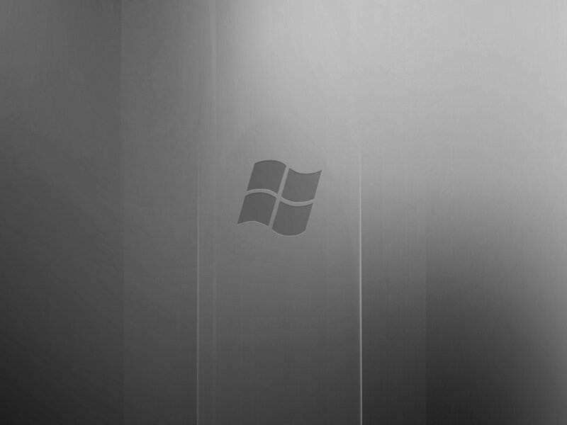 Windows logo on metal surface