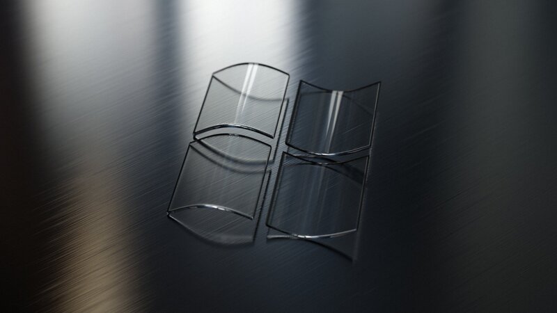 Windows logo on metal surface