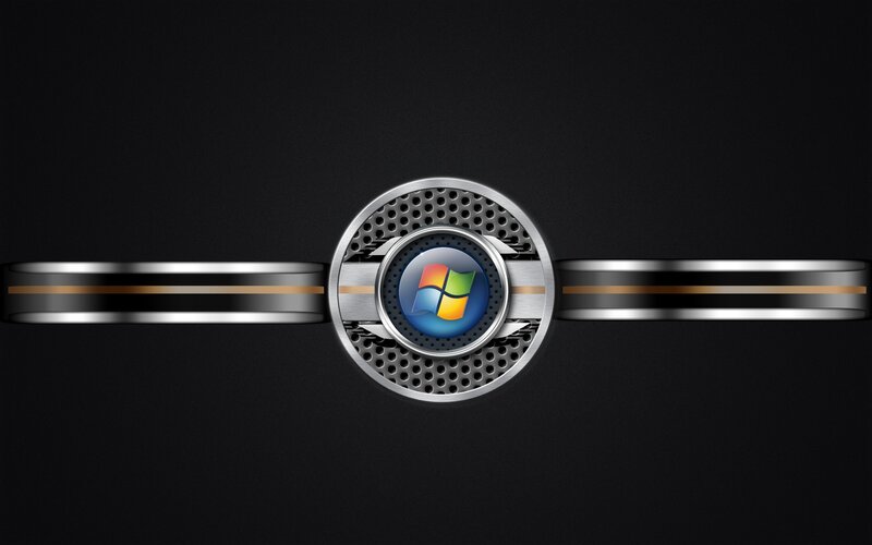 Windows logo on metallic design