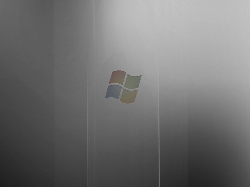 Windows logo on metallic surface