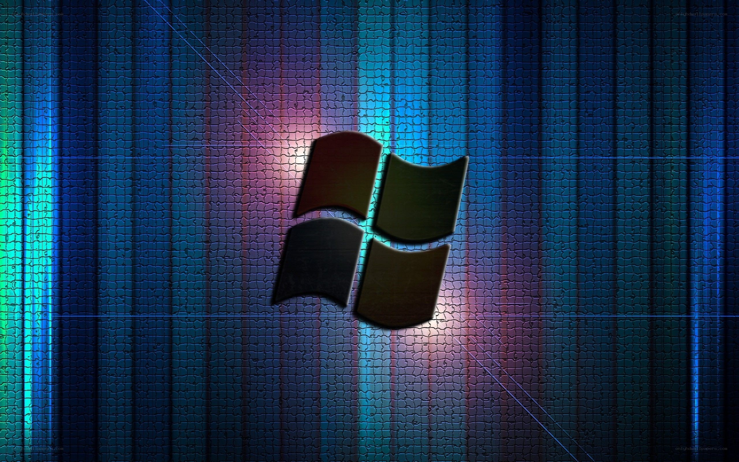 Windows logo on mosaic background