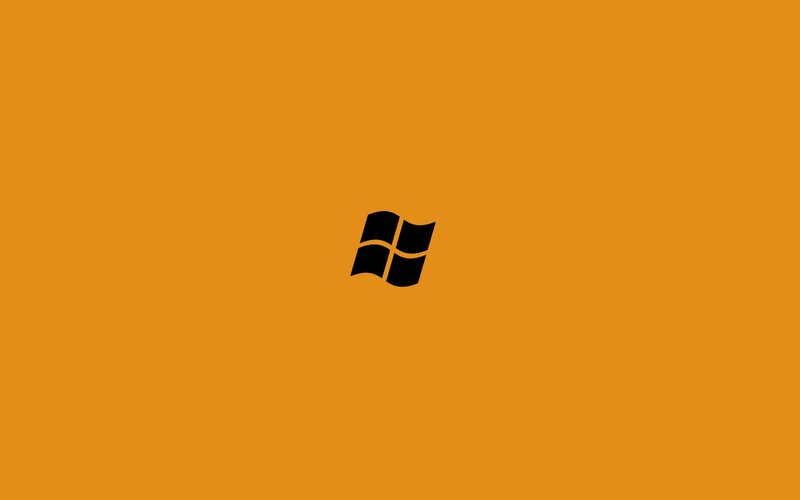 Windows logo on orange background