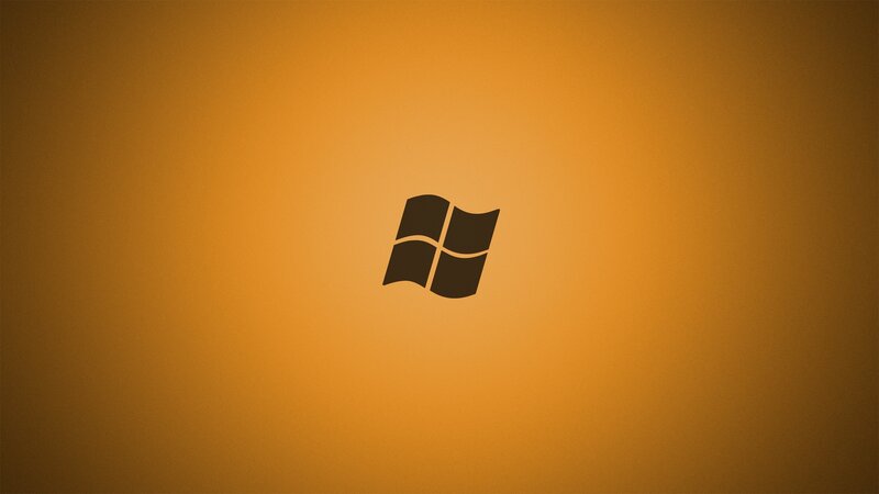 Windows logo on orange background
