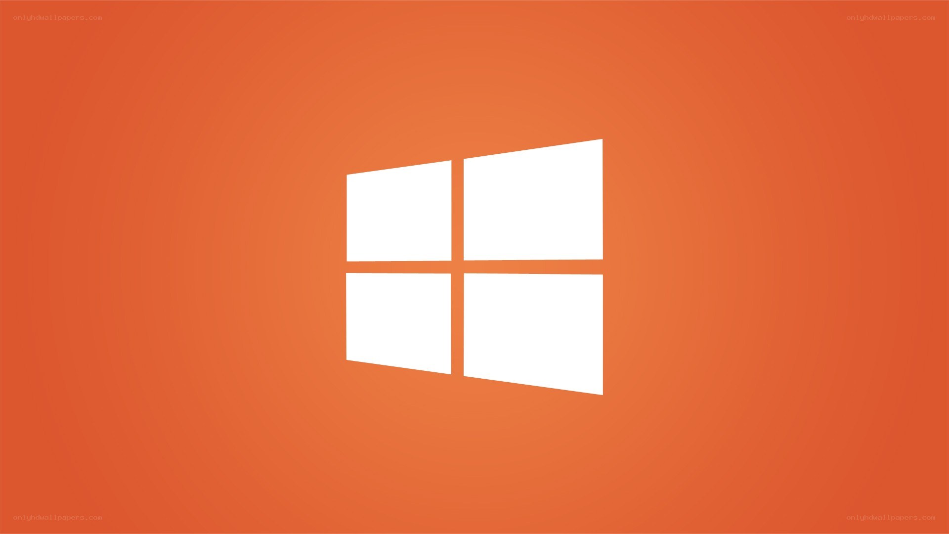 Windows logo on orange background