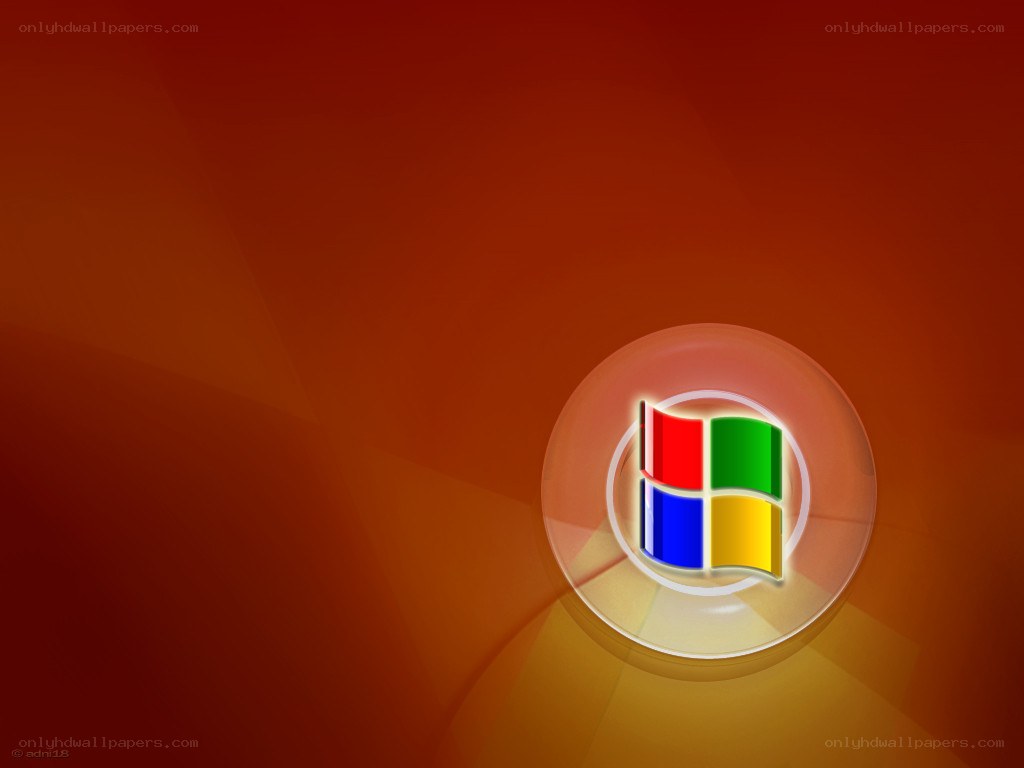 Windows logo on orange background