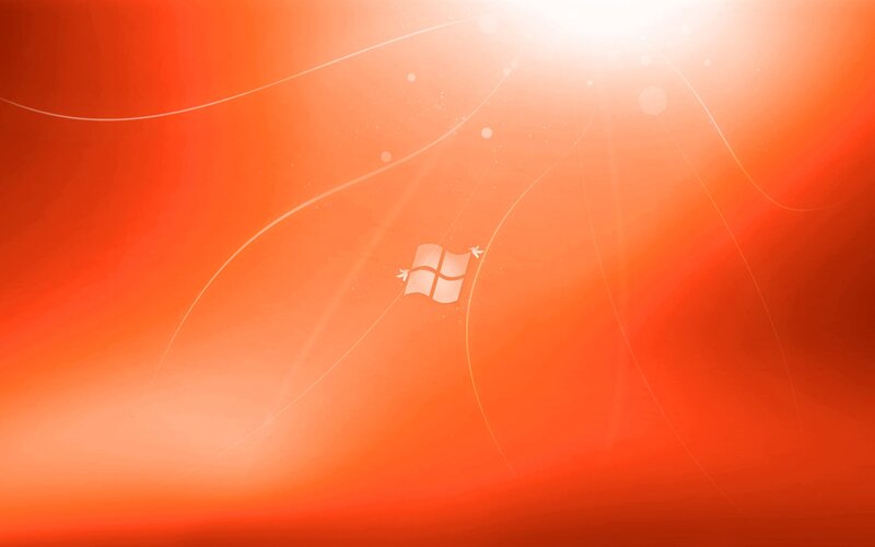 Windows Logo on Orange Background — Abstract