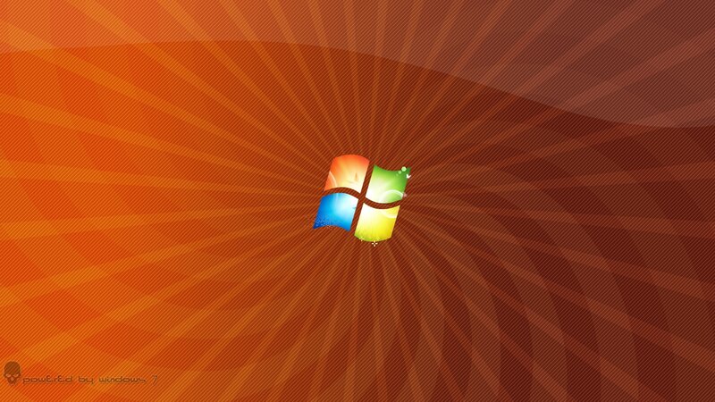 Windows Logo on Orange Background — Vibrant