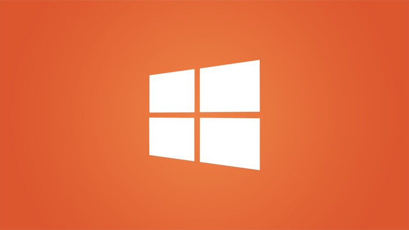 Windows Logo on Orange — Minimalist, Vector Art