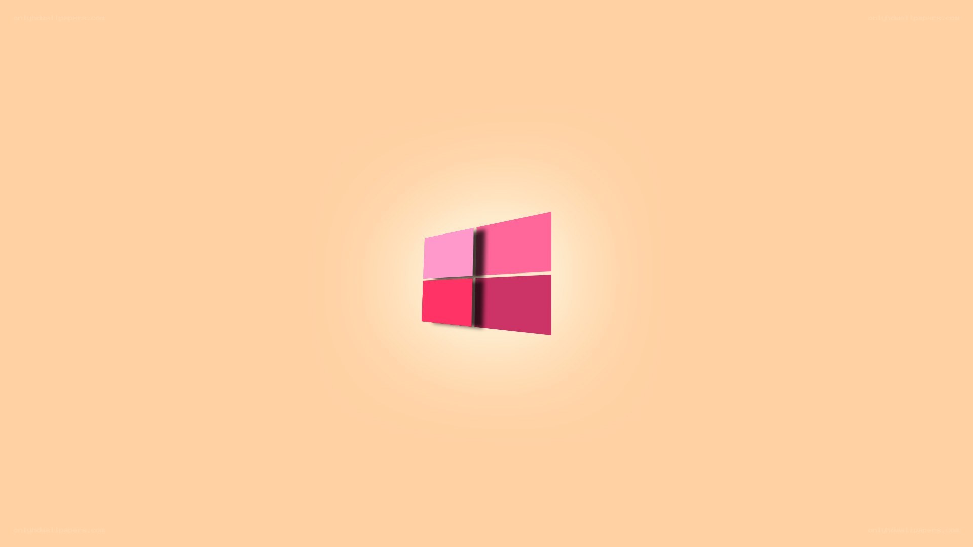 Windows logo on peach background