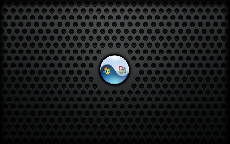 Windows Logo on Perforated Surface — Black, Neutral, Digital Art