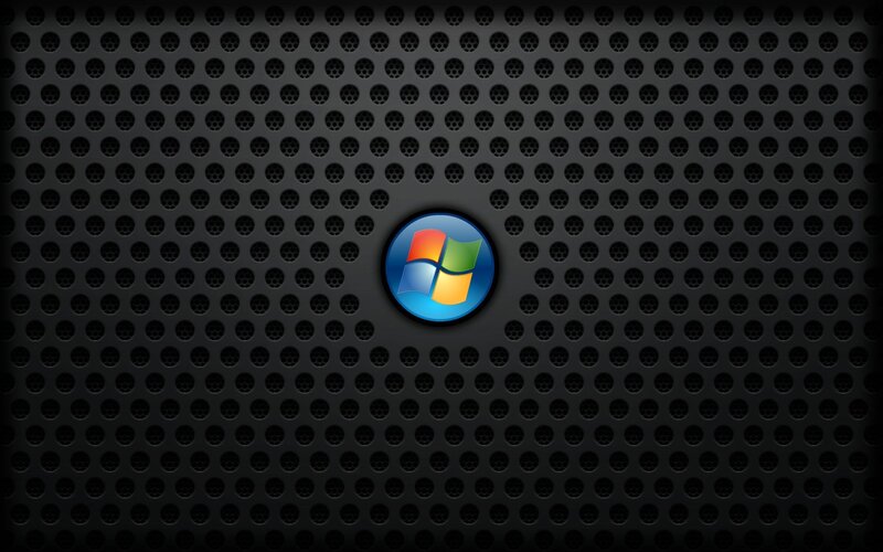 Windows Logo on Perforated Surface — Black, Neutral