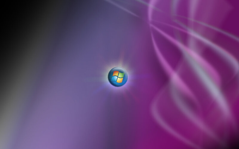 Windows Logo on Purple Background — Abstract, Digital Art, Light Rays