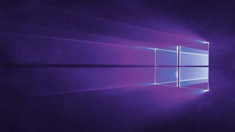 Windows Logo on Purple Background — Dramatic