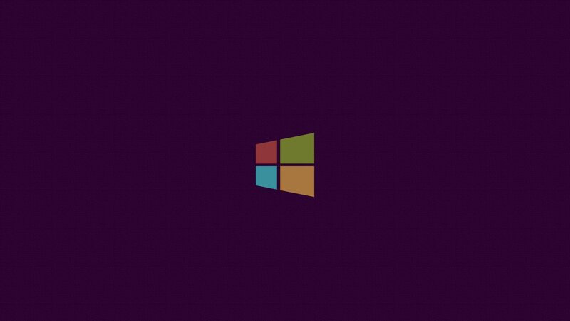 Windows Logo on Purple — Minimalist, Digital Art
