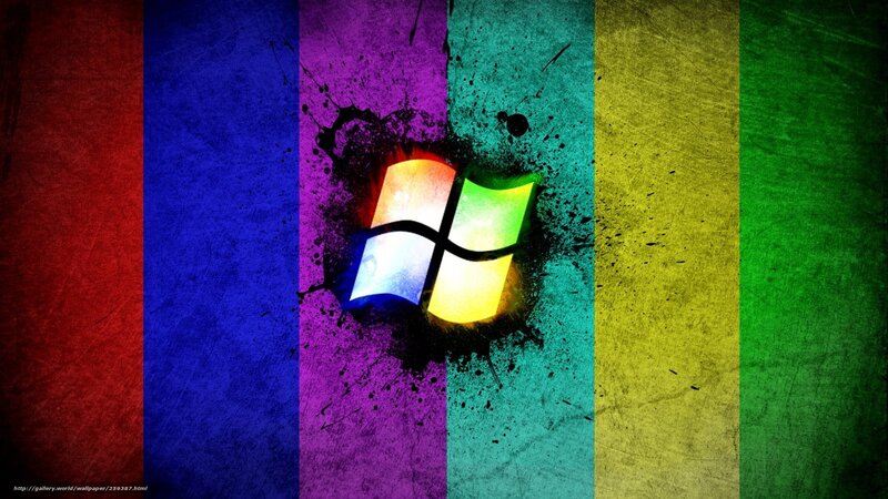 Windows logo on rainbow stripes