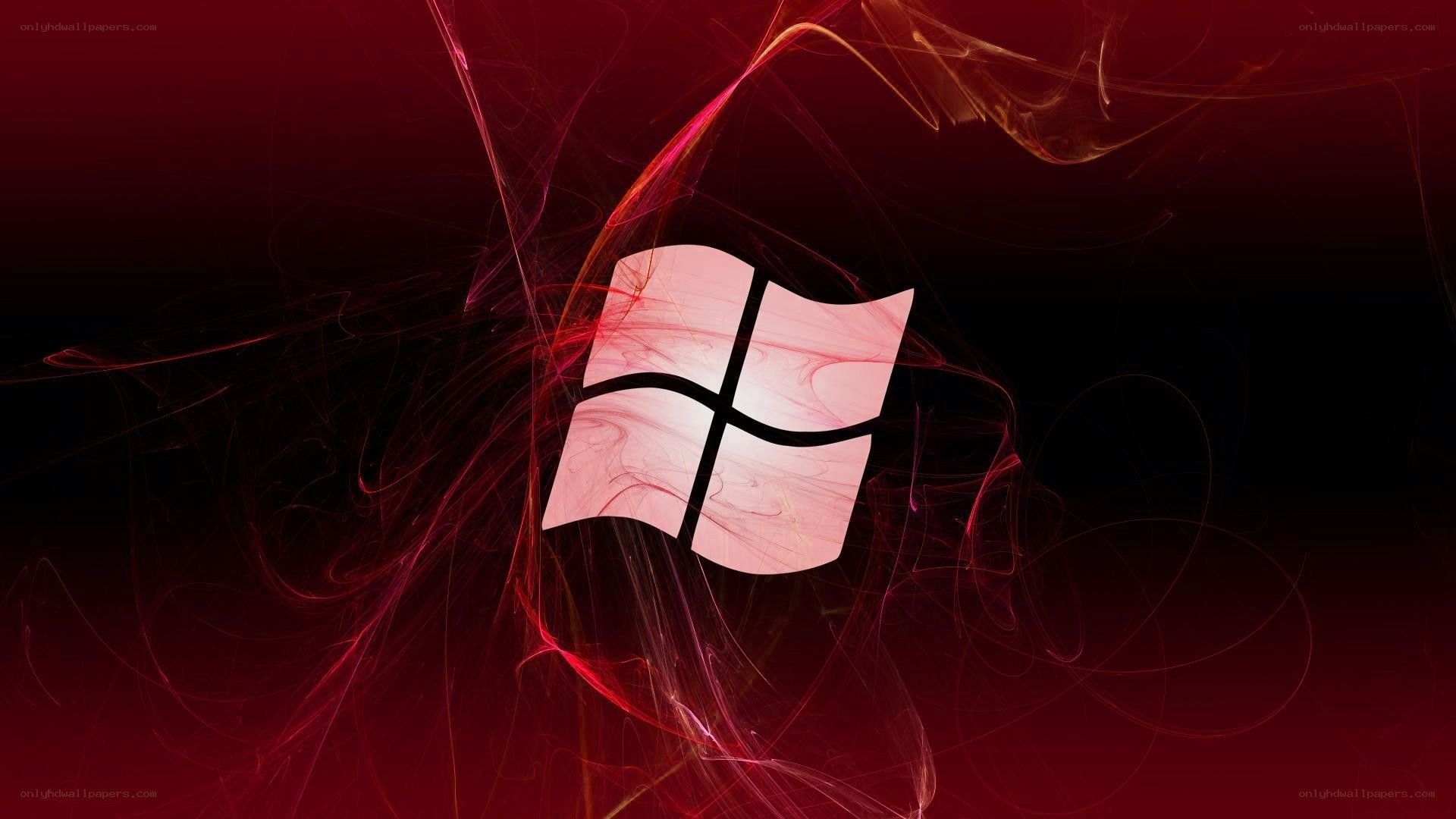 Windows logo on red background
