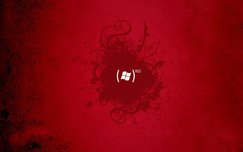 Windows Logo on Red Background — Dramatic