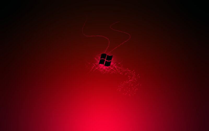 Windows logo on red background