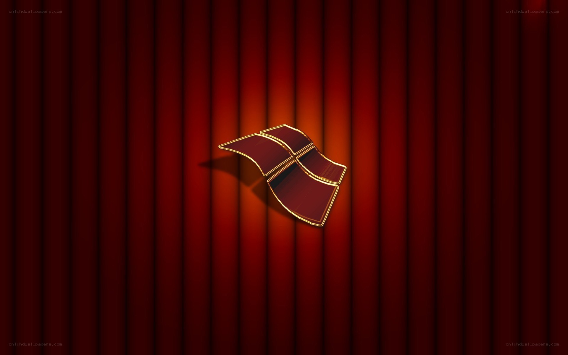 Windows logo on red curtain