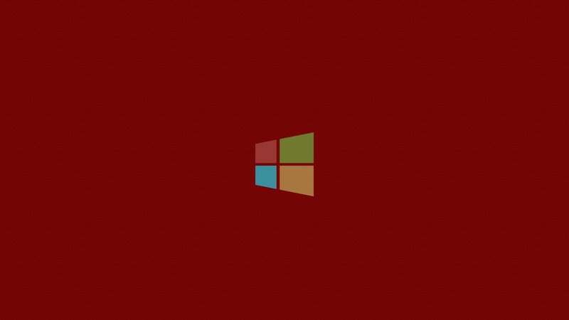 Windows Logo on Red — Neutral, Minimalist, Blue
