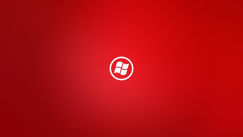 Windows Logo on Red — Neutral, Minimalist, Circle