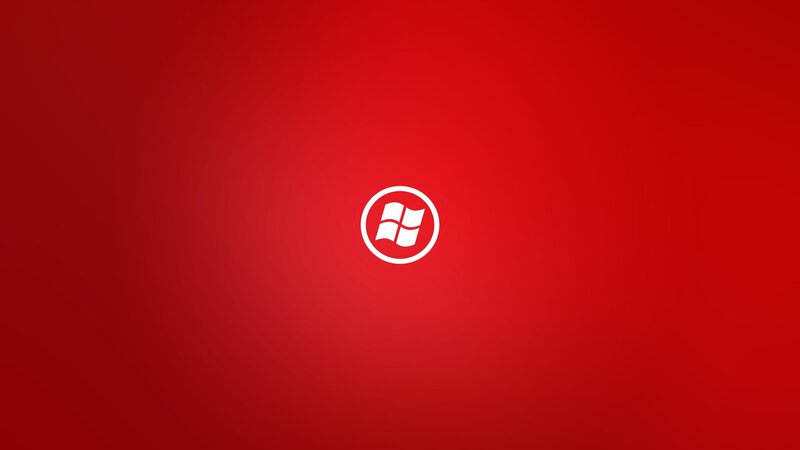 Windows Logo on Red — Neutral, Minimalist, White