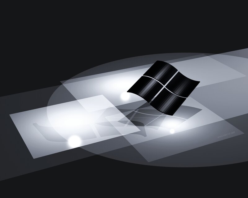 Windows Logo on Reflective Surface