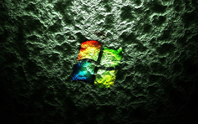 Windows Logo on Rock