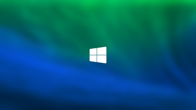 Windows Logo on Screen — Blue, Calm