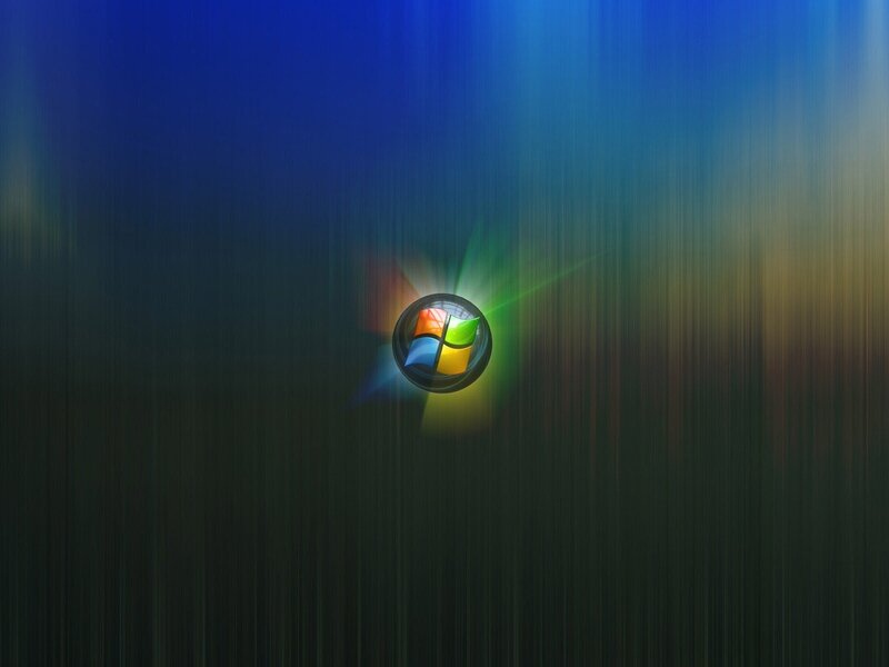 Windows Logo on Screen — Blue