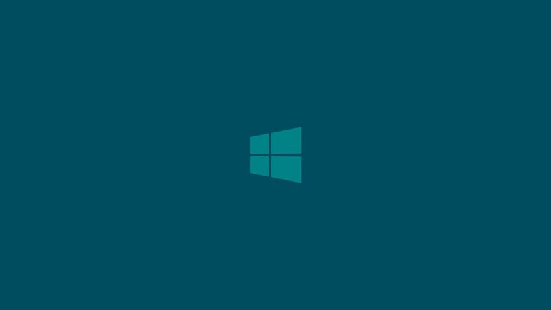 Windows Logo on Screen — Teal