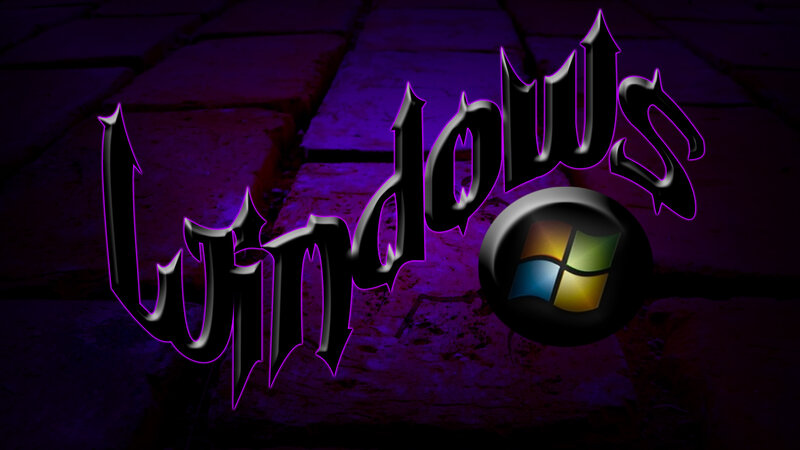 Windows Logo on Stone — Purple