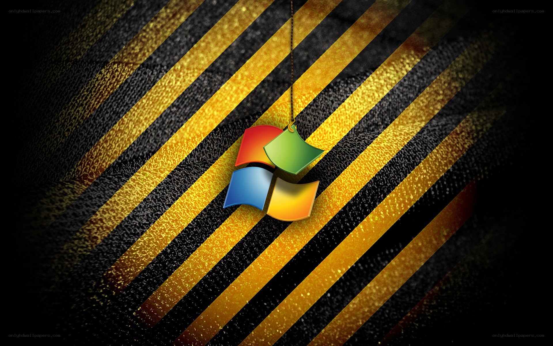 Windows logo on striped background