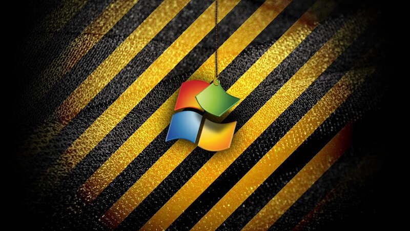 Windows logo on striped background