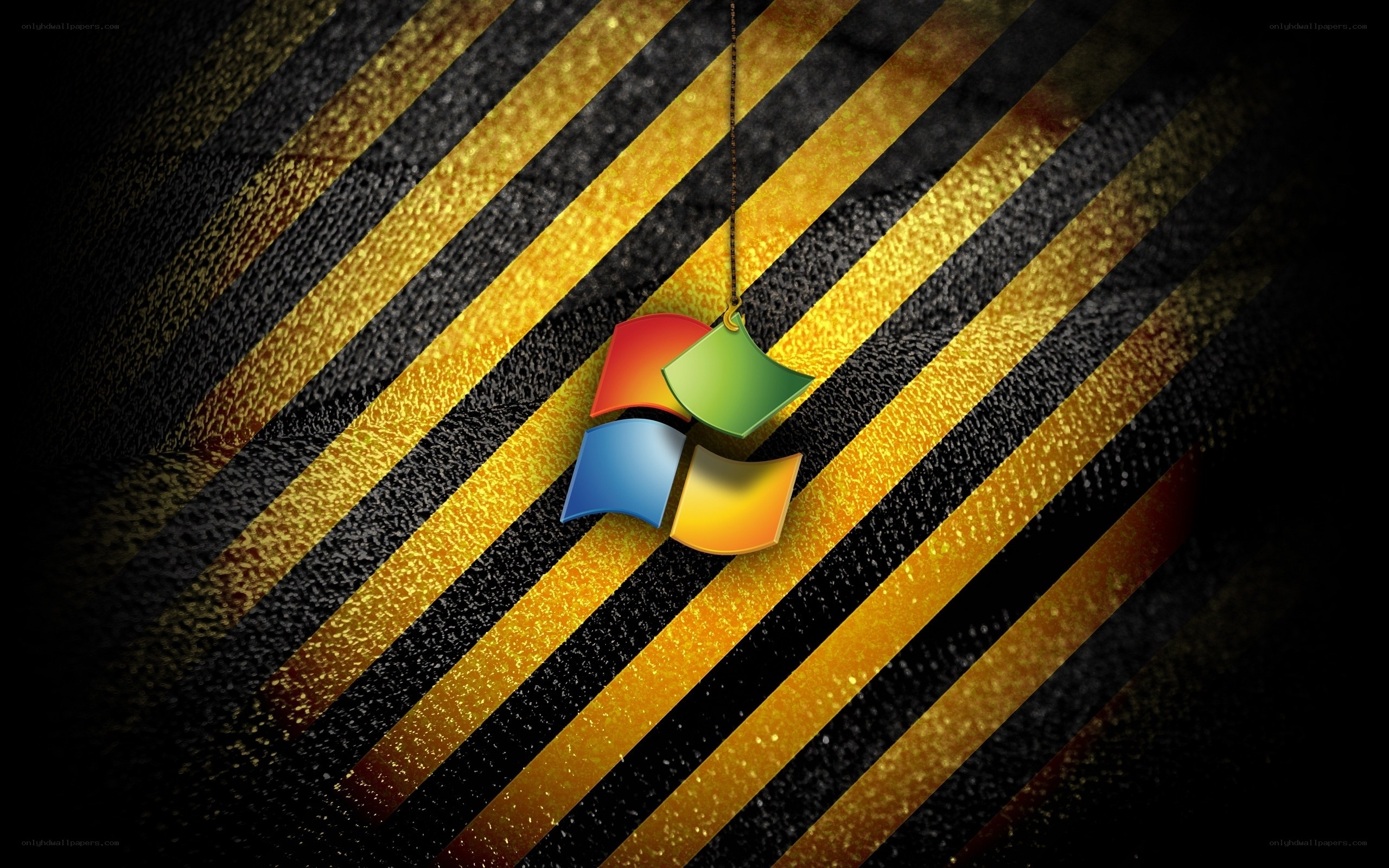 Windows logo on striped background