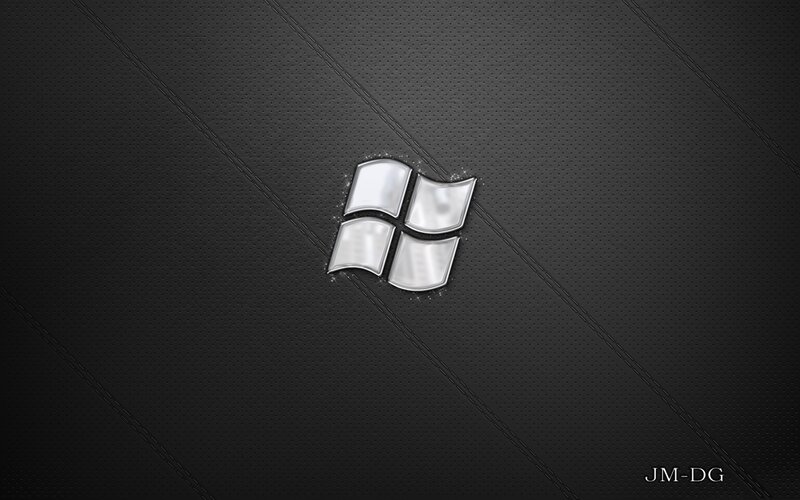 Windows Logo on Textured Background — Black, Minimalist
