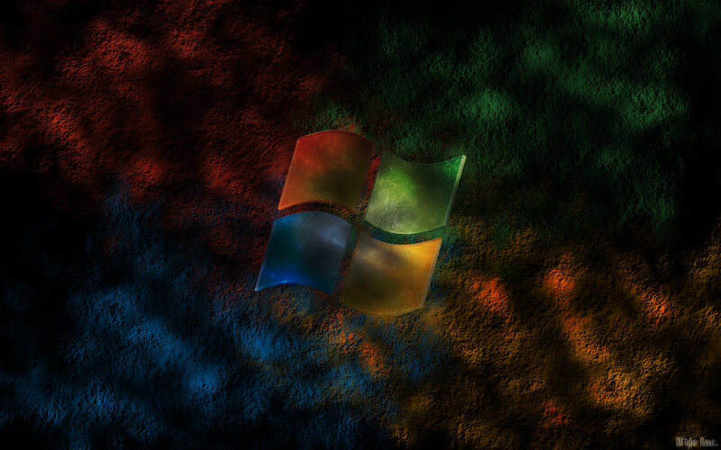 Windows Logo on Textured Wall — Red