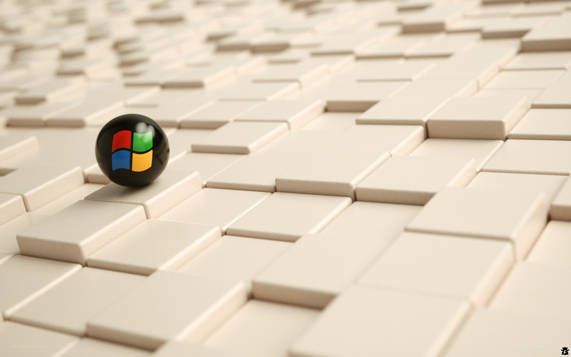 Windows logo on tiled surface