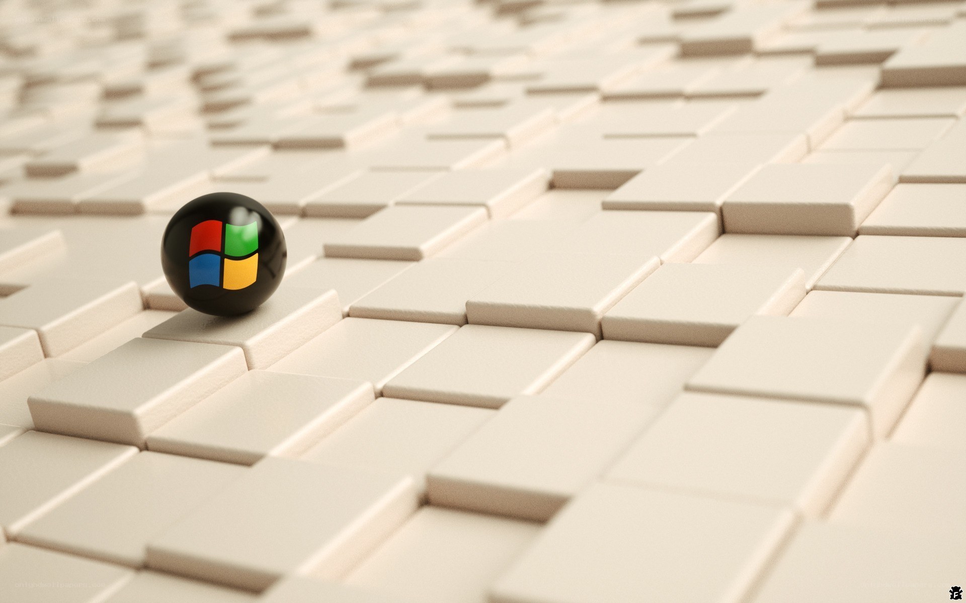 Windows logo on tiled surface