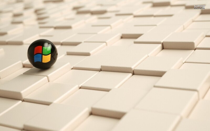 Windows logo on tiled surface