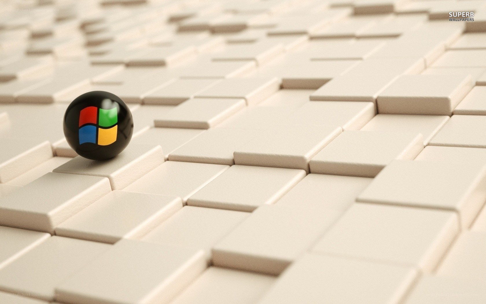 Windows logo on tiled surface