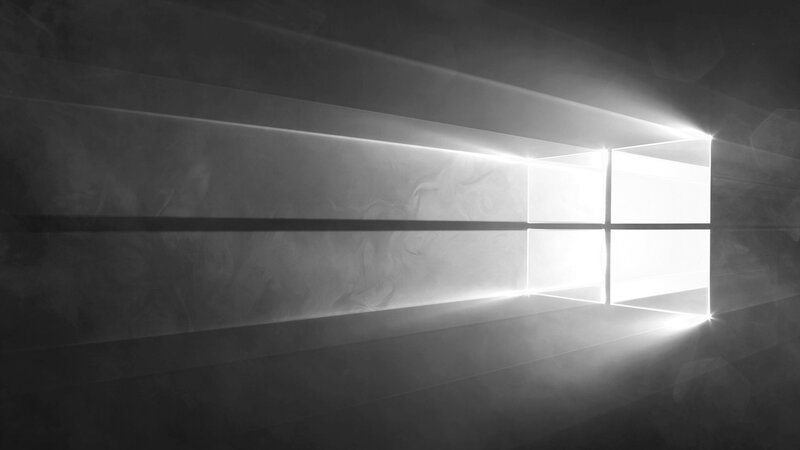 Windows Logo on Wall — Black, Dramatic