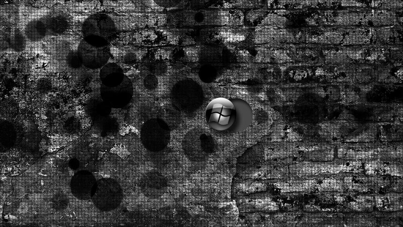Windows Logo on Wall — Black, Gritty